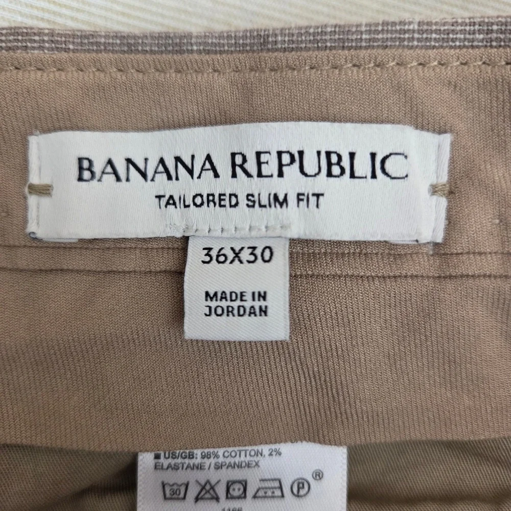 Banana Republic Tailored Slim Fit Mens Pants 36 Gray Cotton‎ Blend Dress Casual